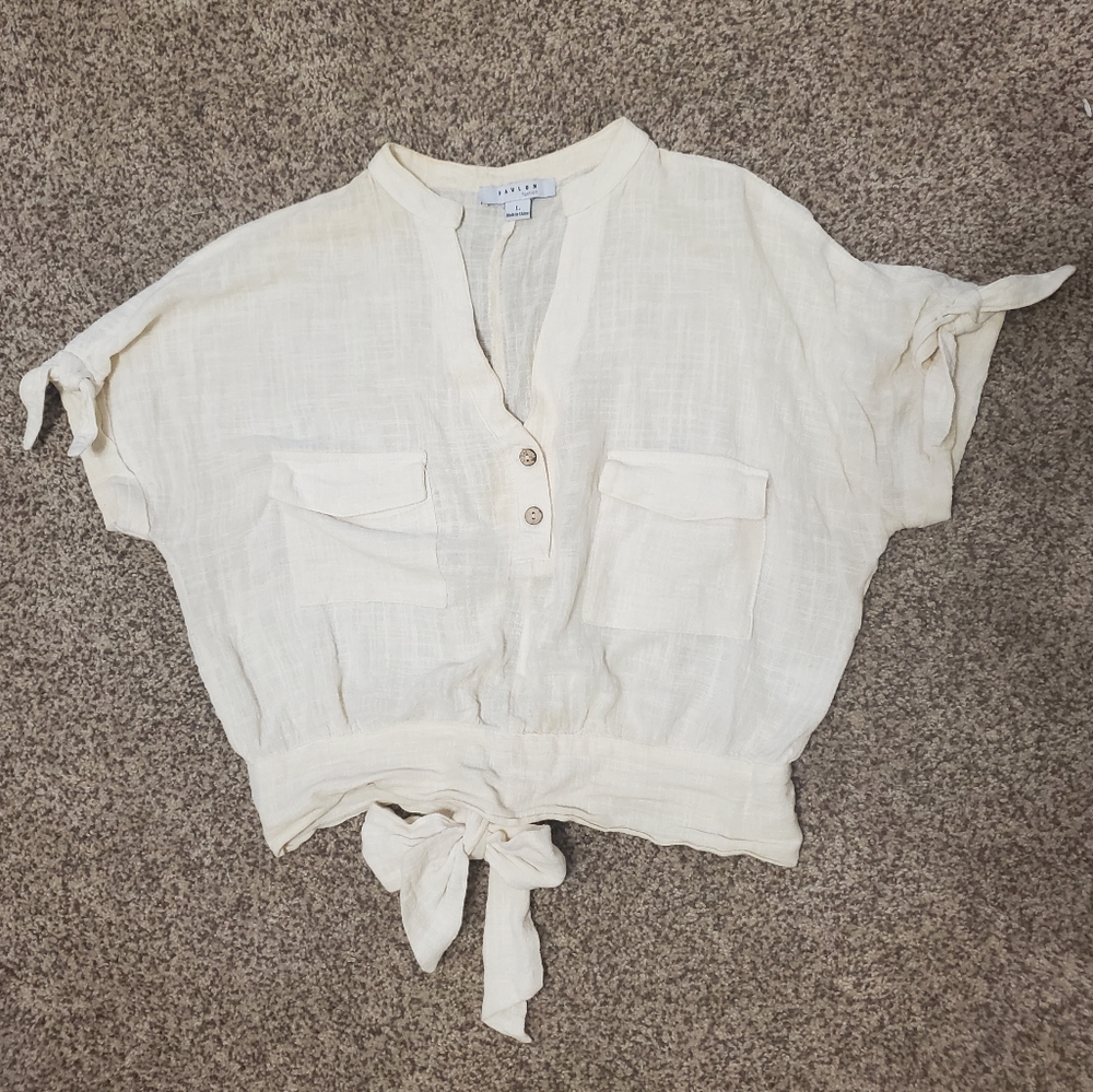 Cream Farm Style Top